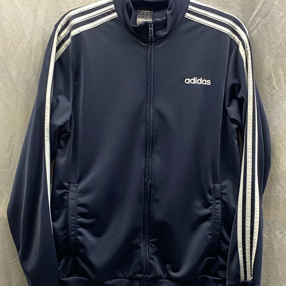 New w/o Tags, Adidas Essentials 3-Stripes Tricot Track Jacket, Blue, Mens Medium